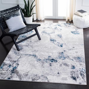 Amelia Gray/Blue 9 ft. x 12 ft. Abstract Distressed Area Rug