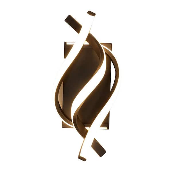 3-Lights 3000K Warm Light Wall Sconces, Spiral Acrylic Modern LED Wall Sconce Lighting for Bedroom Bathroom (Black)