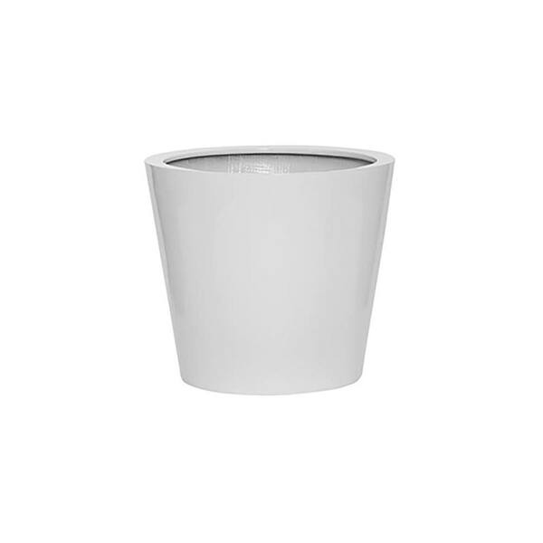 Vasesource Essex 13.75 in. x 15.75 in. x 15.75 in. Glossy White Fiberstone Planter