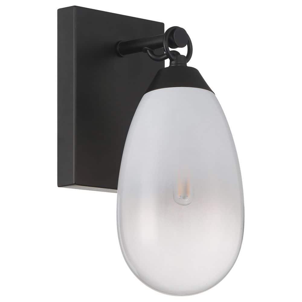 Ombre 1-Light Black Wall Sconce with Clear Glass Shade price history on PriceWatchPro