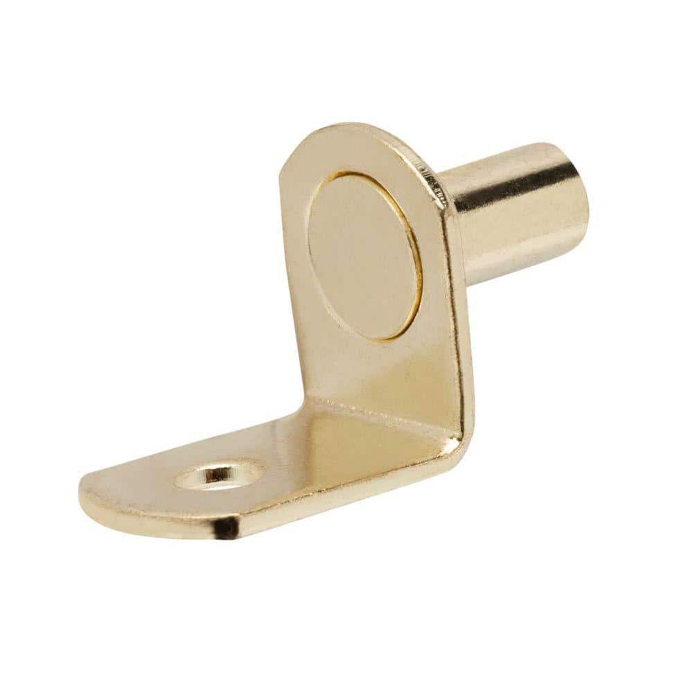 Slide-Co 241942 Shelf Support Peg Brass Plated Metal, 5mm Pack of 8