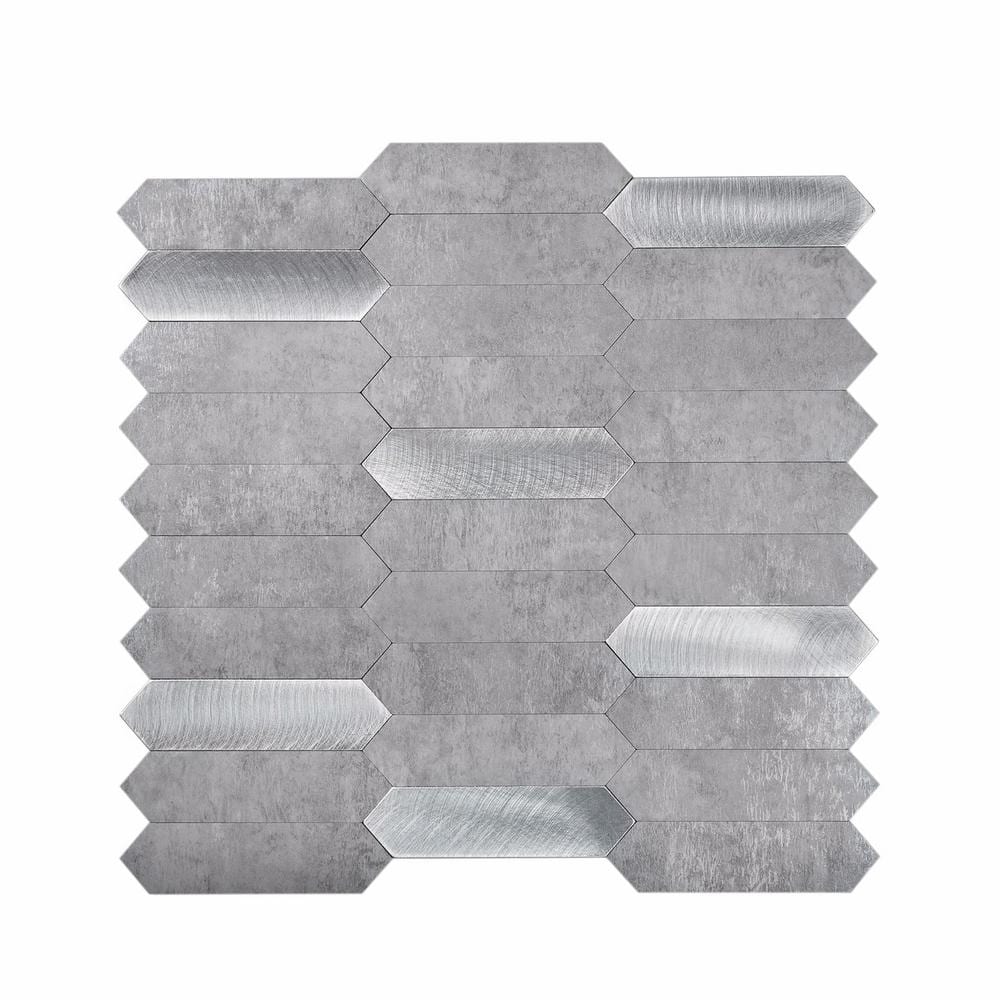 Silver Grey 4 in x 5 in Honed Metal Peel and Stick Backsplash Tile Sample price history on PriceWatchPro
