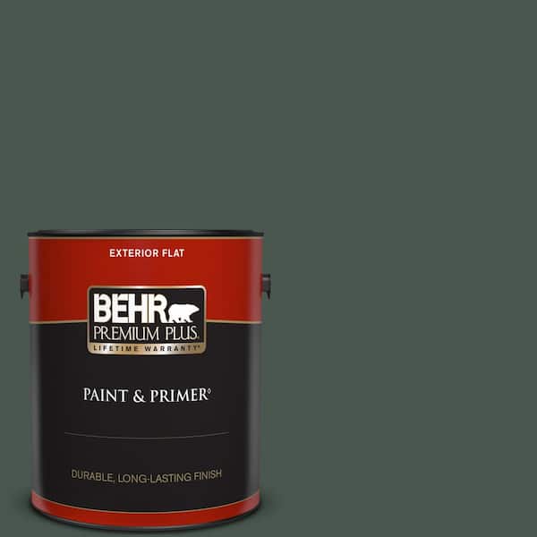 BEHR PREMIUM PLUS 1 gal. #ECC-45-3 Conifer Flat Exterior Paint & Primer