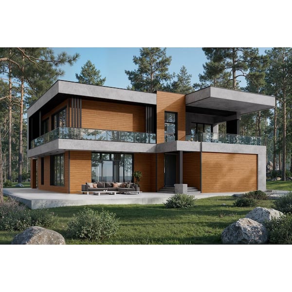 Ejoy 6.14 in. W x 94.49 in. L Shiplap Composite Siding Pack of 4pc