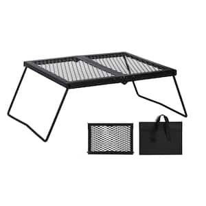 Alloy Steel Folding Campfire Grill Heavy Duty Cooking Rack Over Fire Pit with Carrying Bag for Outdoor BBQ Camping