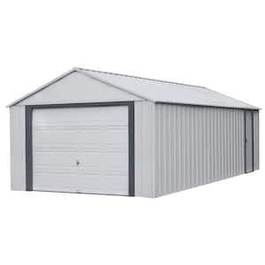 Murry hill 12 ft. W x 24 ft. D 2-Tone Gray Steel Garage and Storage Building with Side Door and High-Gable Roof