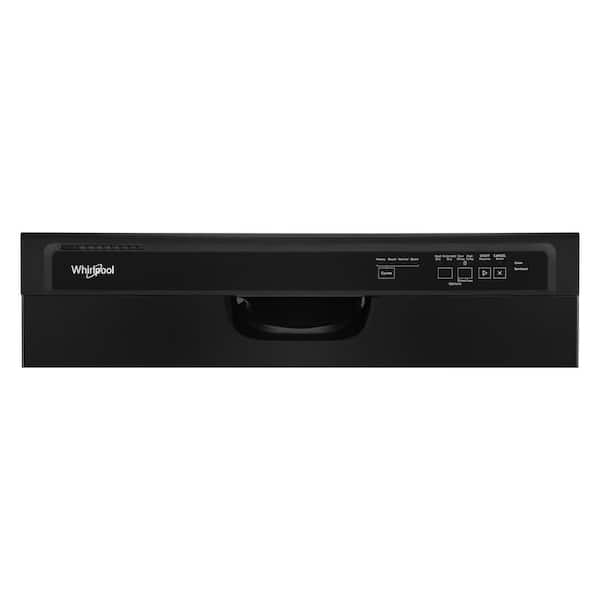Whirlpool - 24 in. Front Built-In Tall Tub Dishwasher in Black with 4-Cycles