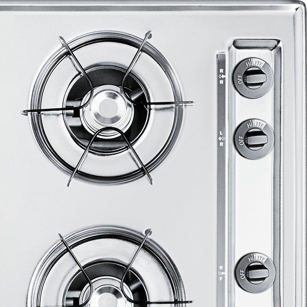 30 in. Chrome 4 Burner Gas Cooktop with Spark Ignition
