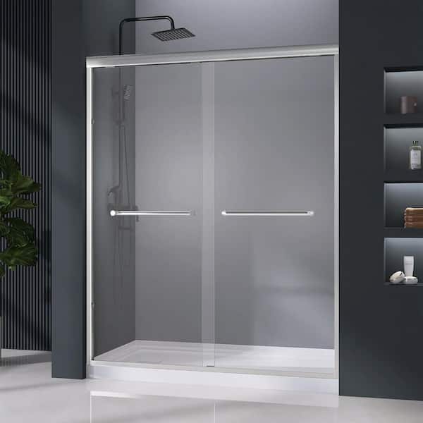 Zeafive 56 to 60 in. W x 72 in. H Double Sliding Shower Door in
