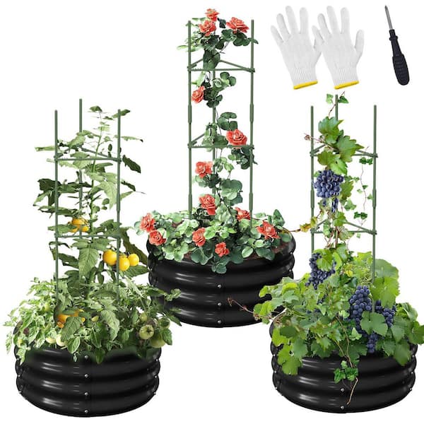 Black - Circle - Raised Garden Beds - The Home Depot