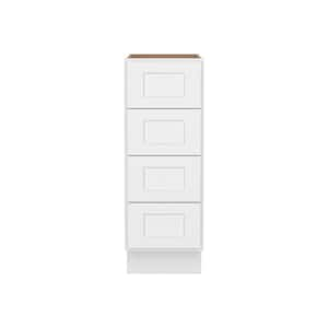 Easy-DIY 12 in. W x 24 in. D x 34.5 in. H Ready to Assemble Drawer Base Kitchen Cabinet in Shaker White with 4-Drawers