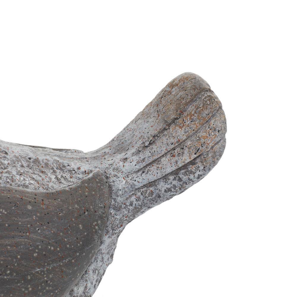 Gray Polystone Indoor Outdoor Bird Sculptures Set of 2