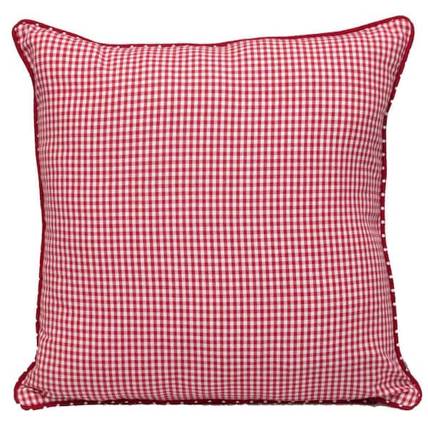 PARKLAND COLLECTION 20 X 20 Transitional Checkered White 18 in. x 18 in. Pillow