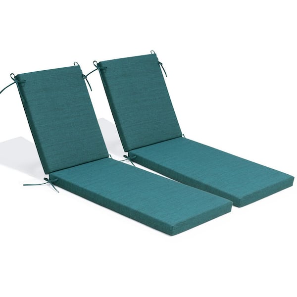 20.9 in. x 71.8 in. 2-Piece Outdoor Chaise Lounge Cushion Patio Cushion for Pool in Malachite