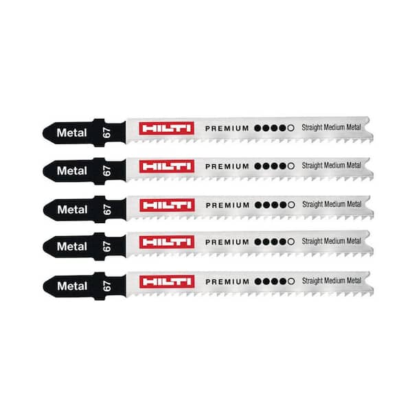 Hilti 6 in. 13 TPI BiMetal T-Shank Premium Jig Saw Blade for Cutting Metals Up To 160 mm Thick (5-Pack)