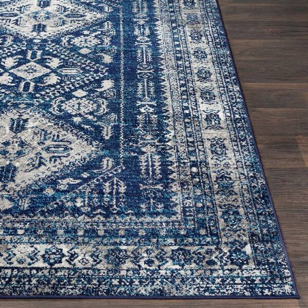 Cornwell Abstract Aqua/Navy Area Rug Steelside Rug Size: Rectangle 6'7 x 9