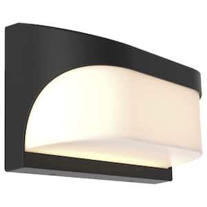 Laguna Black Outdoor Hardwired Wall Lantern Sconce with Integrated Bulb Included