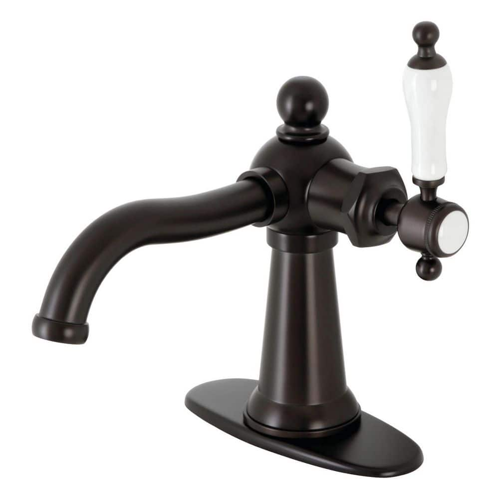 Kingston Brass Nautical Single-Handle Single-Hole Bathroom Faucet with ...