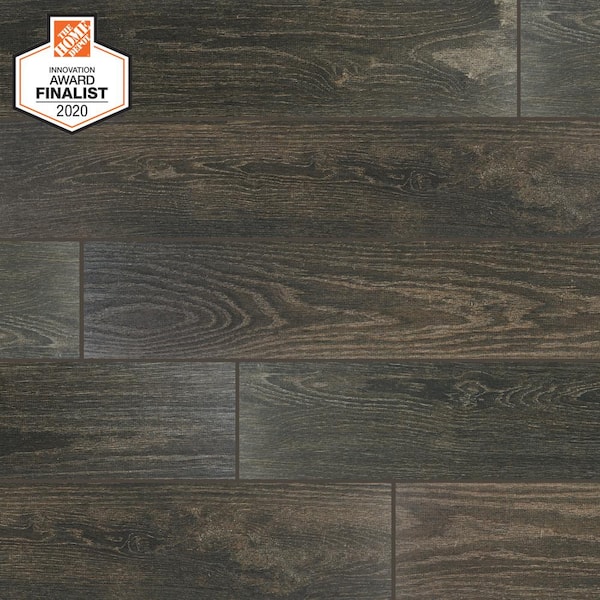 QuicTile 6 in. x 36 in. River Wood Glazed Porcelain Locking Floor Tile (10.15 sq. ft. / case)