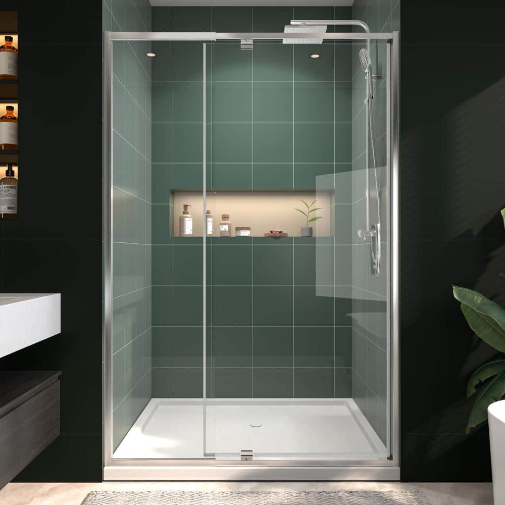 44 - 48 in. W x 71 in. H Pivot Swing Framed Shower Door in Chrome with Clear Tempered Glass price history on PriceWatchPro