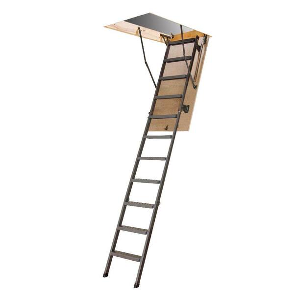 Fakro 10 ft. 1 in., 54 in. x 22-1/2 in. Steel Attic Ladder with 300 lb. Load Capacity Type IA Duty Rating