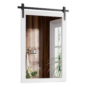 18 in. W x 26 in. H Medium Rectangular Mirror Wood Framed Wall Mounted Mirrors Bathroom Vanity Mirror in White