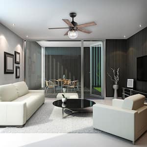 Amelia 42 in. LED Indoor Bronze Downrod Ceiling Fan with Light Kit with Remote Control