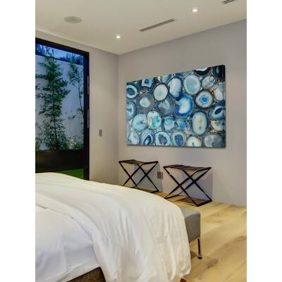30 in. H x 45 in. W "Blue Geode Bunch" by Marmont Hill Printed Canvas Wall Art