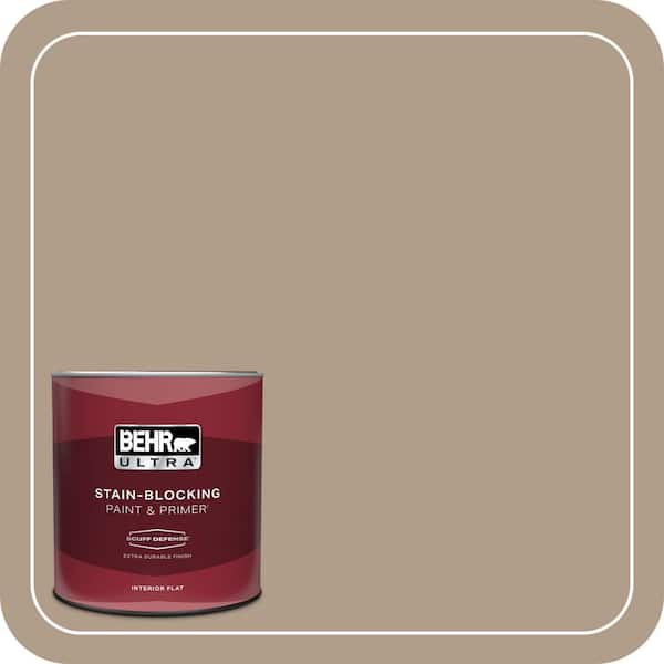 BEHR ULTRA 1 qt. #BNC-14 Over the Taupe Extra Durable Flat Interior Paint & Primer