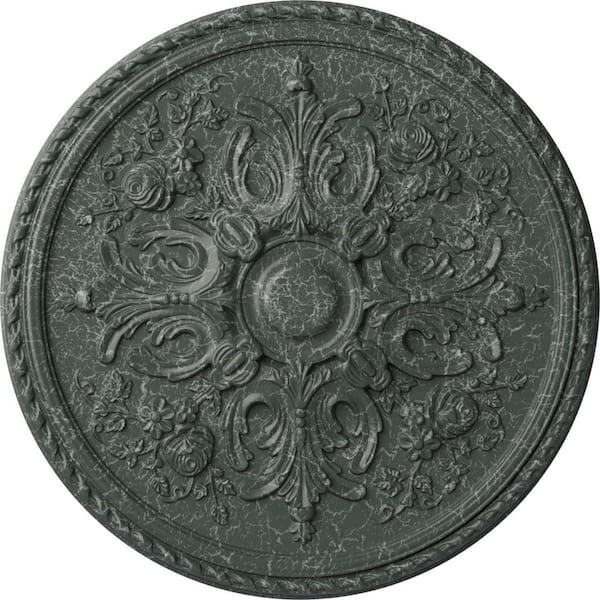 Ekena Millwork 2" x 32-5/8" x 32-5/8" Polyurethane Bradford Ceiling Moulding, Athenian Green Crackle
