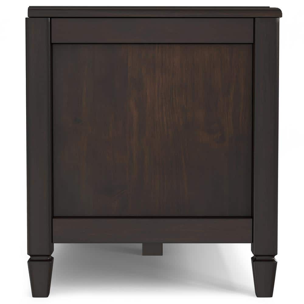 Chestnut Brown Solid Wood Storage Bench Trunk with Safety Hinges