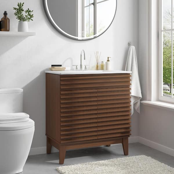ZXDDMS 36 in. Single Sink Freestanding Gray Bath Vanity with Solid
