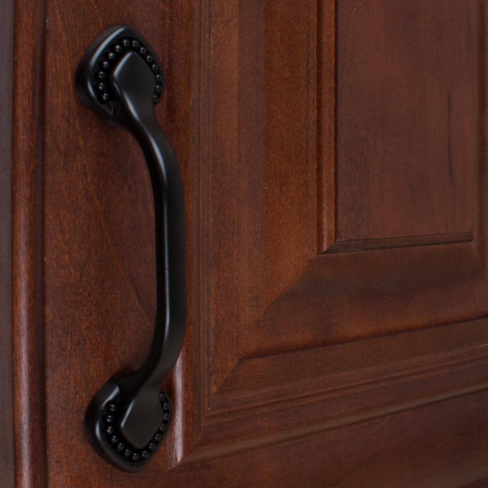 Matte Black Beaded Spade Cabinet Arch Pull Set