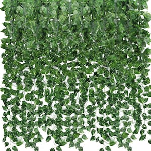 7.2 ft. Artificial Ivy Greenery Garland, Fake Vines Hanging Plants Backdrop, Green (36-Pack)