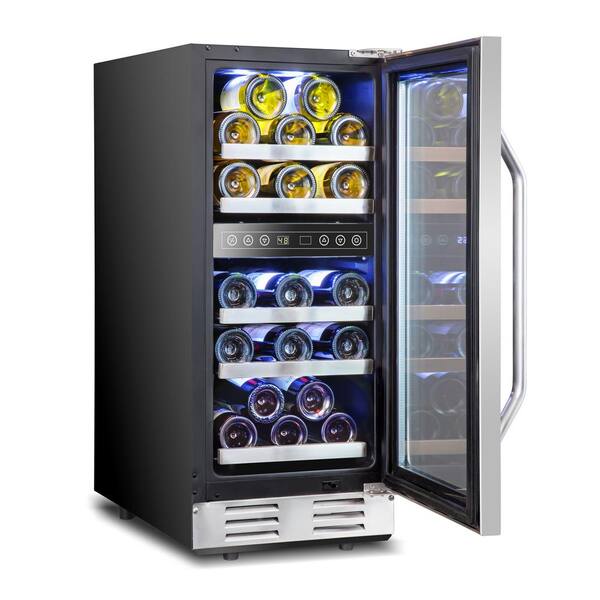 Ivation 15 In 29 Bottle Dual Zone Compressor Built In Wine And Beverage Cooler Ivbwcc291dsswh The Home Depot