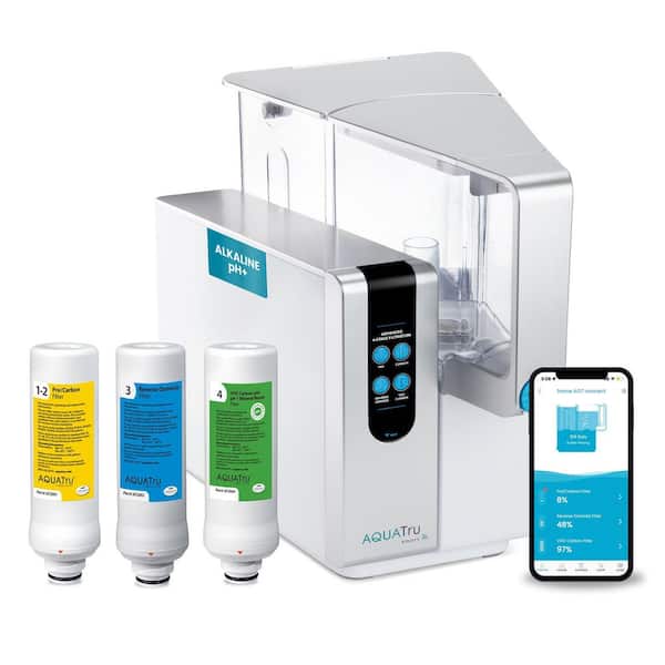 AquaTru Alkaline Smart Countertop Water Purifier for PFAS and Other Contaminants with App No Plumbing BPA Free