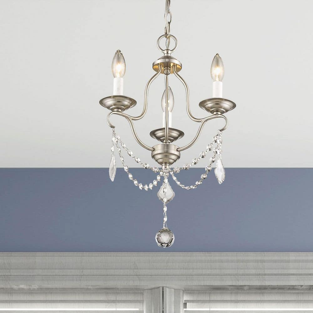 Langdon 3 Light Brushed Nickel Mini Chandelier price history on PriceWatchPro