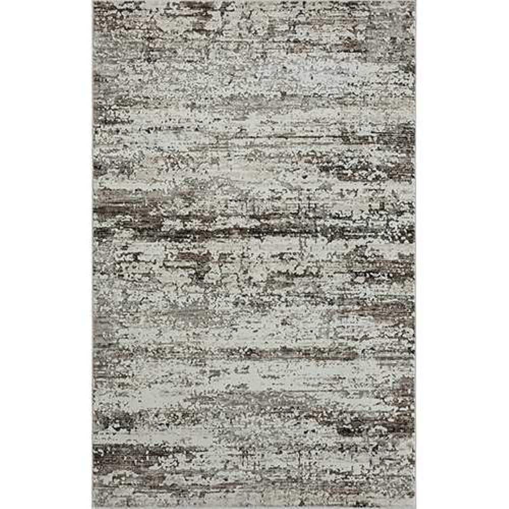 Transitional Distressed Dark Gray 4 ft. x 6 ft.  Abstract High-Low Textured