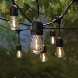 Outdoor 20 ft. 10 Socket LED Outdoor Solar S14 Edison Bulb String Light (4-Pack)
