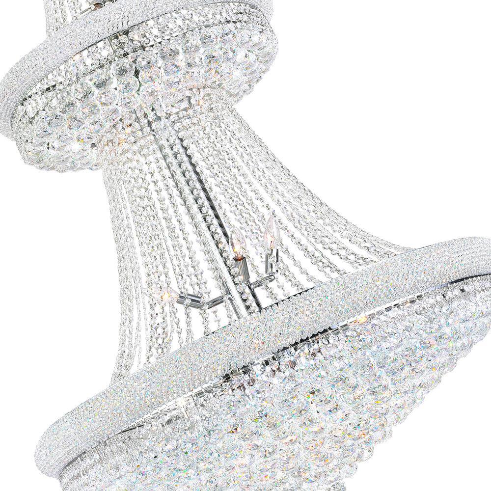 Empire 66" Tall Chrome and Crystal 34-Light Chandelier
