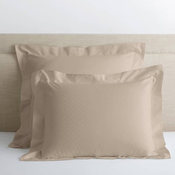 The Company Store Legends Luxury Dot Cobblestone 500-Thread Count Cotton Sateen King Sham