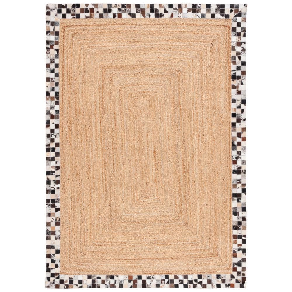 Natural Fiber 8 ft. x 10 ft. Natural/Gray Woven Border Area Rug price history on PriceWatchPro