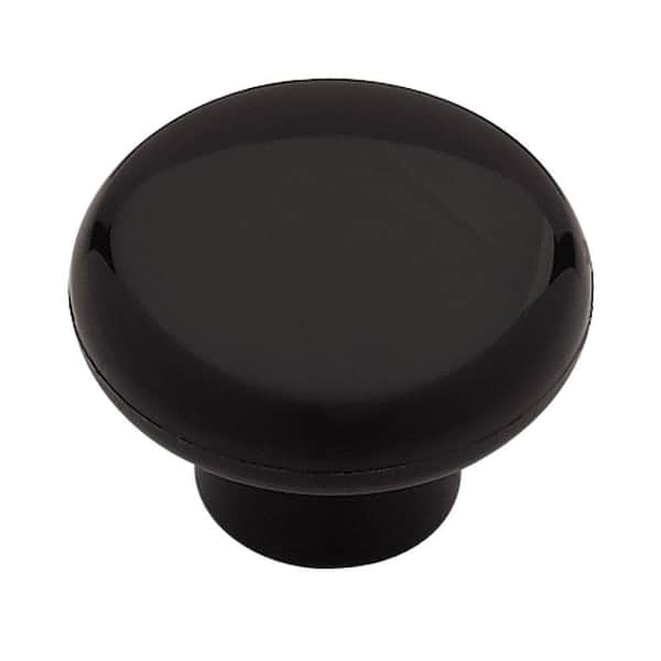 Liberty 1-3/8 in. Black Plastic Round Cabinet Knob
