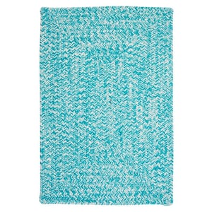 Marilyn Tweed Aqua Doormat 2 ft. x 3 ft. Solid Shag Area Rug