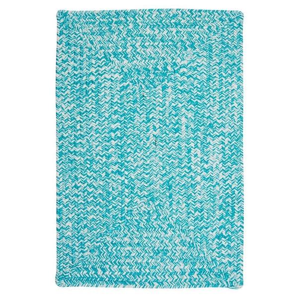 Home Decorators Collection Marilyn Tweed Aqua Doormat 2 ft. x 3 ft. Solid Shag Area Rug