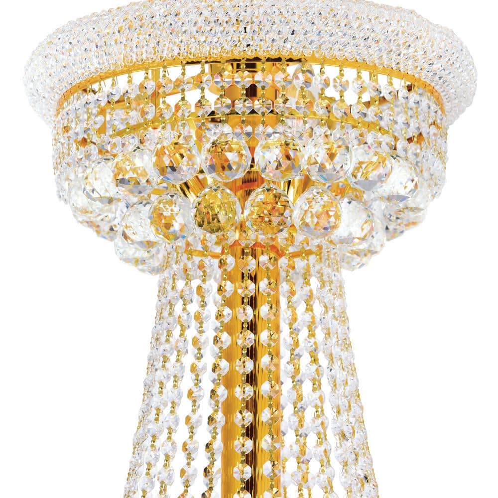 Gold Empire 38-Light Crystal Tiered Chandelier