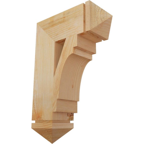 Ekena Millwork 6 in. x 26 in. x 18 in. Douglas Fir Merced Arts and Crafts Rough Sawn Bracket