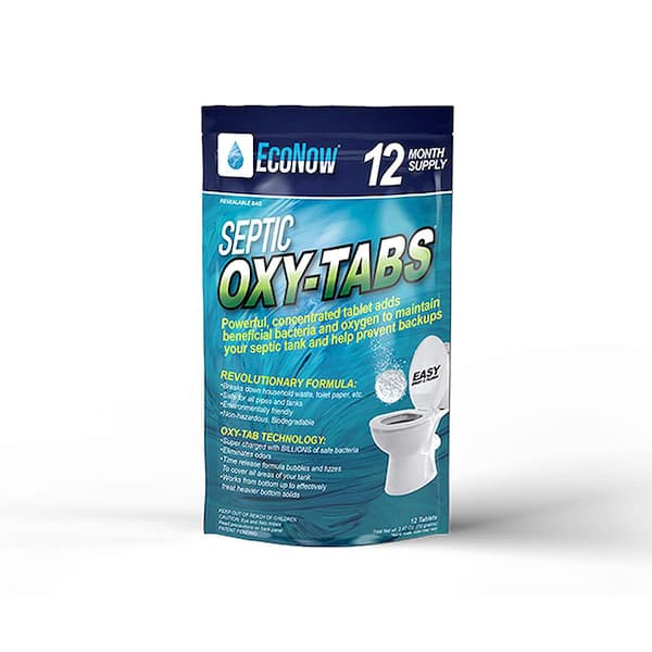 EcoNow Oxy-Tabs Septic Tank Treatment, Maintenance and Cleaner - 12 Month Supply