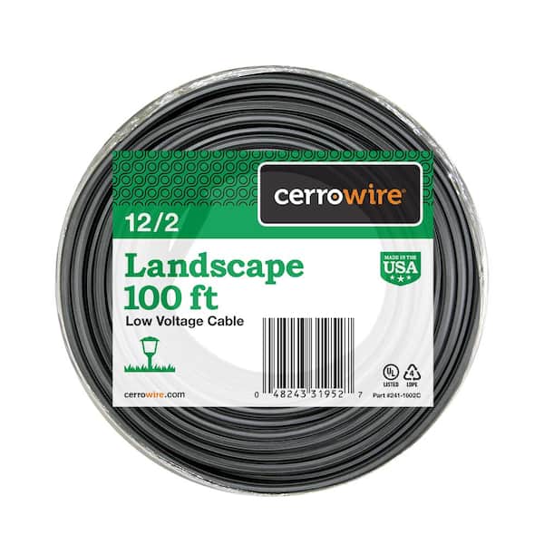 12/2 Low Voltage Landscape Wire 100ft Outdoor Low-Voltage Cable for Landscape 