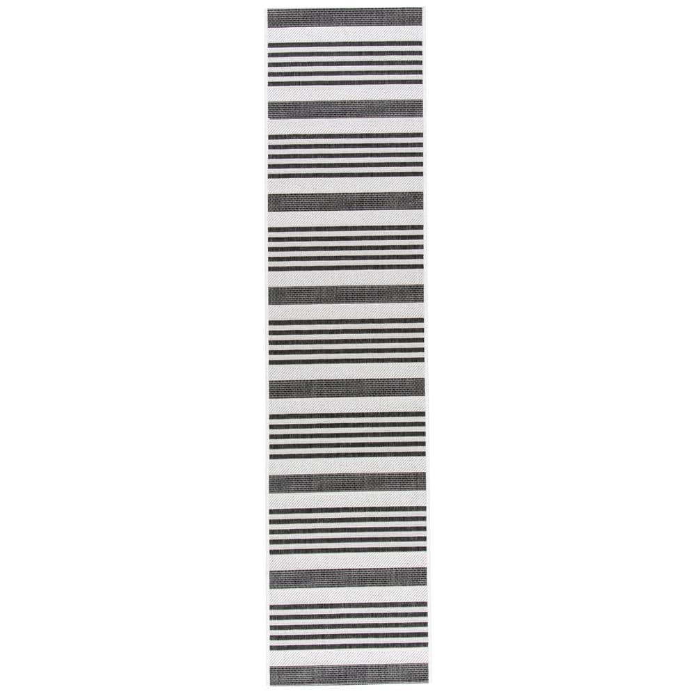 Beach House Light Gray/Charcoal 2 ft. x 8 ft. Striped Indoor/Outdoor Patio  Runner Rug price history on PriceWatchPro